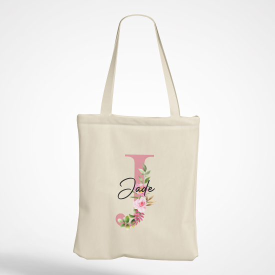 Borsa tote bag Monogram personalizzato - Lettera J