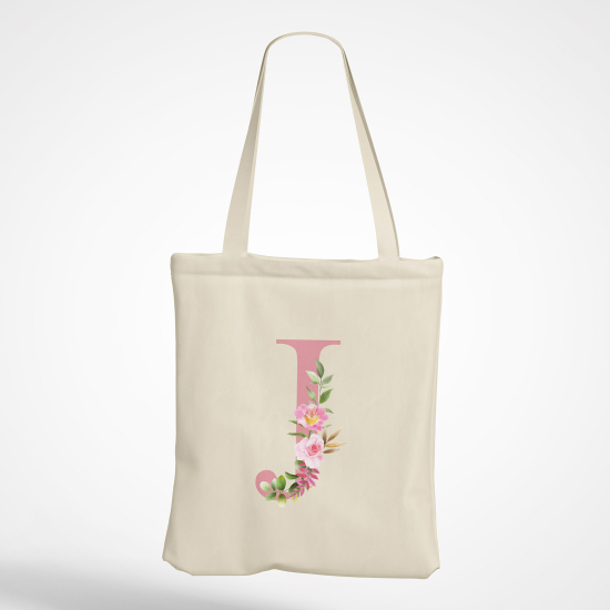 Borsa tote bag Monogram personalizzato - Lettera J
