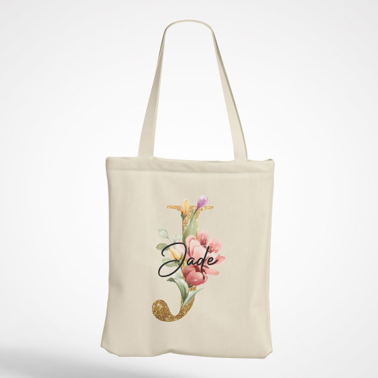 Borsa tote bag Monogram personalizzato - Lettera J