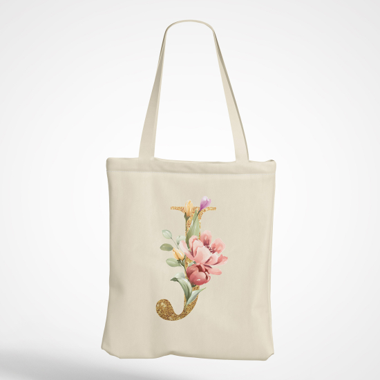 Borsa tote bag Monogram personalizzato - Lettera J