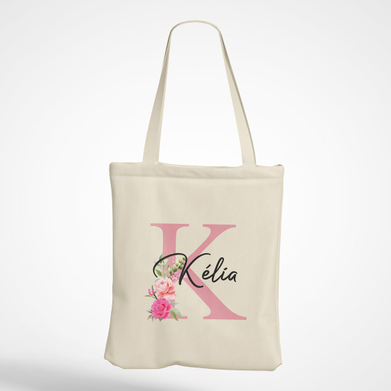 Borsa tote bag Monogram personalizzato - Lettera K