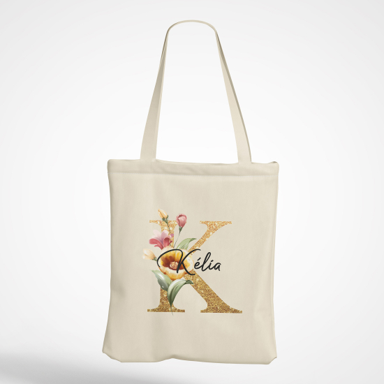 Borsa tote bag Monogram personalizzato - Lettera K