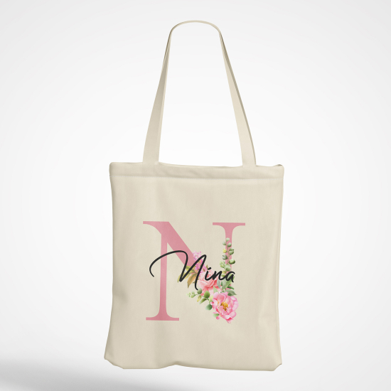 Borsa tote bag Monogram personalizzato - Lettera N