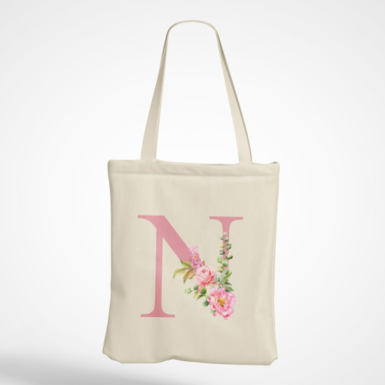 Borsa tote bag Monogram personalizzato - Lettera N
