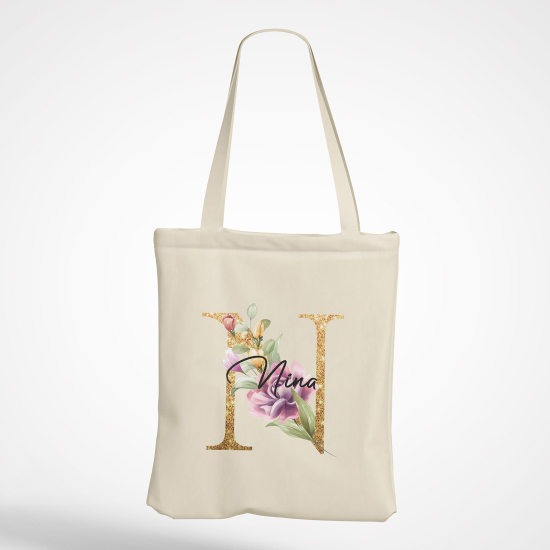 Borsa tote bag Monogram personalizzato - Lettera N