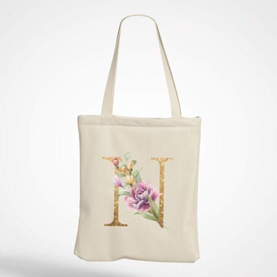 Borsa tote bag Monogram personalizzato - Lettera N