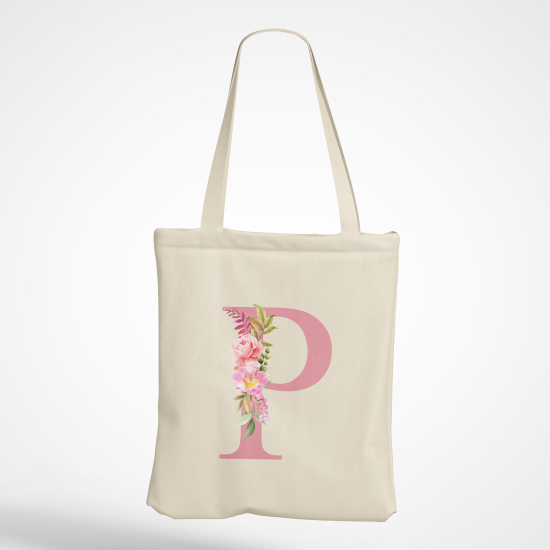 Borsa tote bag Monogram personalizzato - Lettera P