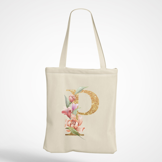 Borsa tote bag Monogram personalizzato - Lettera P