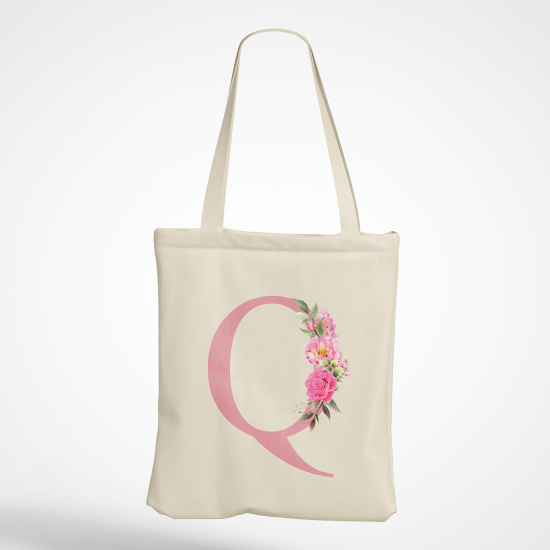 Borsa tote bag Monogram personalizzato - Lettera Q