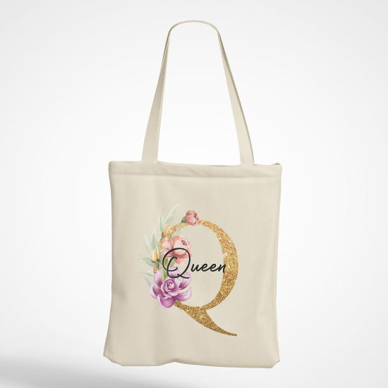 Borsa tote bag Monogram personalizzato - Lettera Q