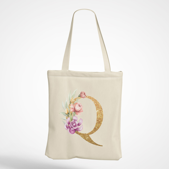 Borsa tote bag Monogram personalizzato - Lettera Q