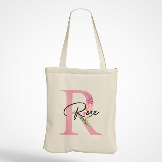 Borsa tote bag Monogram personalizzato - Lettera R