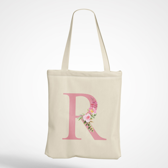 Borsa tote bag Monogram personalizzato - Lettera R
