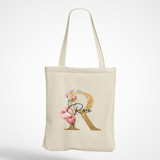 Borsa tote bag Monogram personalizzato - Lettera R
