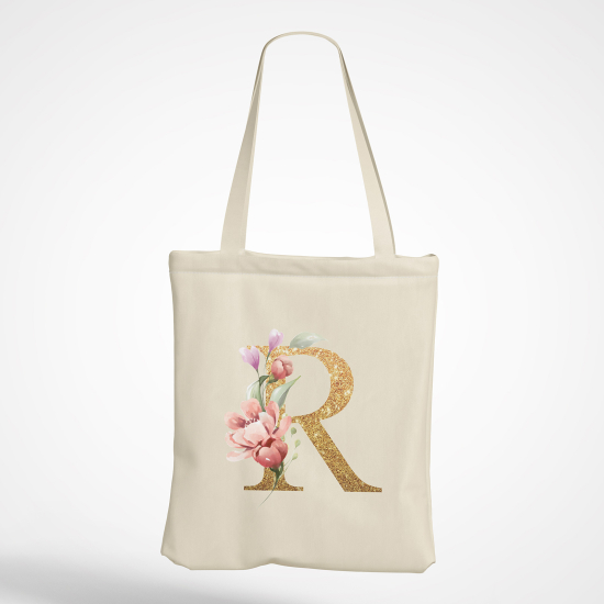 Borsa tote bag Monogram personalizzato - Lettera R