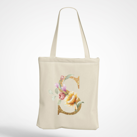 Borsa tote bag Monogram personalizzato - Lettera S