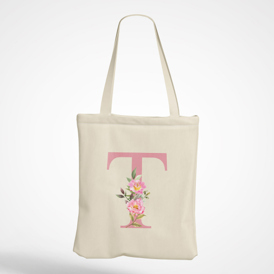 Borsa tote bag Monogram personalizzato - Lettera T