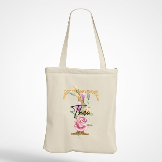 Borsa tote bag Monogram personalizzato - Lettera T