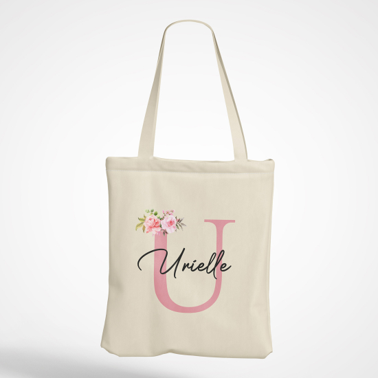 Borsa tote bag Monogram personalizzato - Lettera U