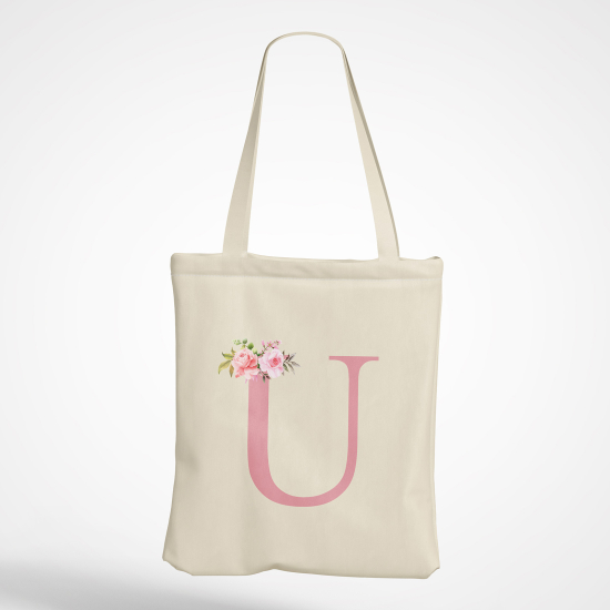 Borsa tote bag Monogram personalizzato - Lettera U