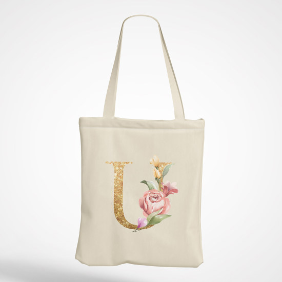 Borsa tote bag Monogram personalizzato - Lettera U