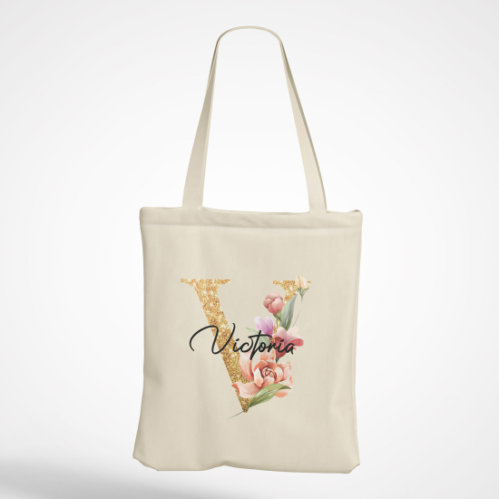 Borsa tote bag Monogram personalizzato - Lettera V