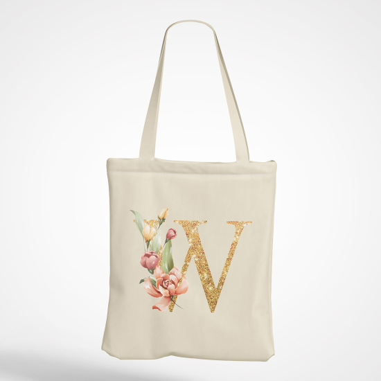 Borsa tote bag Monogram personalizzato - Lettera W