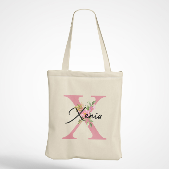 Borsa tote bag Monogram personalizzato - Lettera X