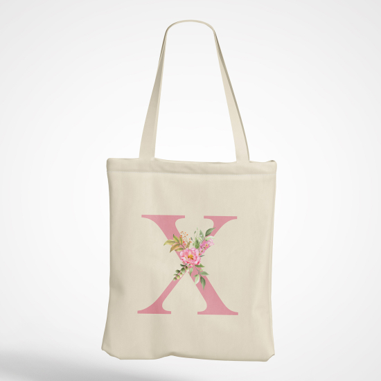 Borsa tote bag Monogram personalizzato - Lettera X