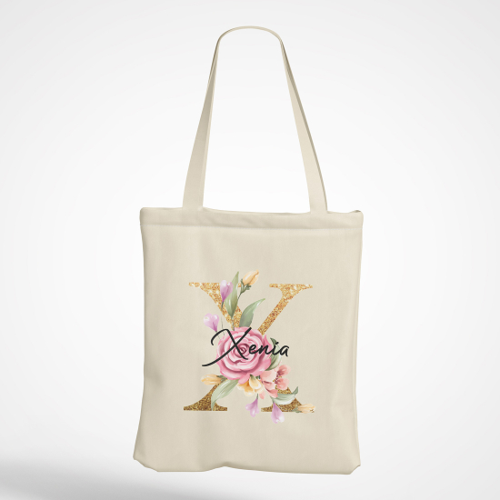 Borsa tote bag Monogram personalizzato - Lettera X