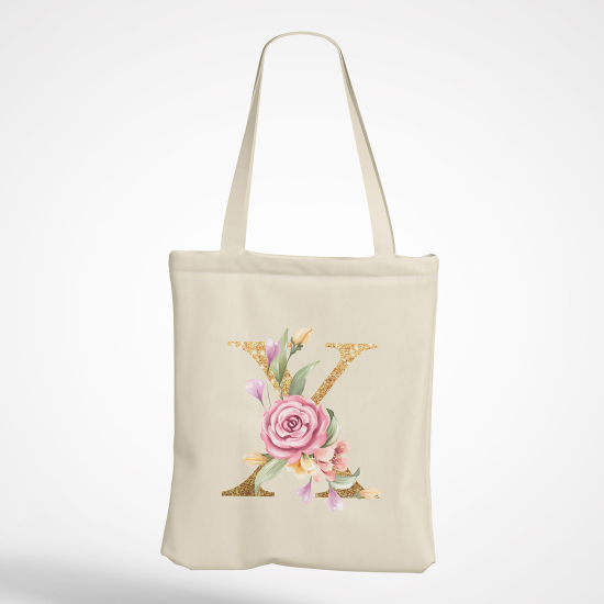 Borsa tote bag Monogram personalizzato - Lettera X