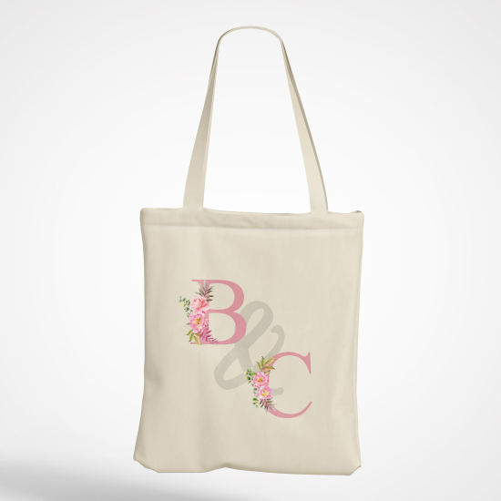 Borsa tote bag Monogram personalizzato - Lettere doppie