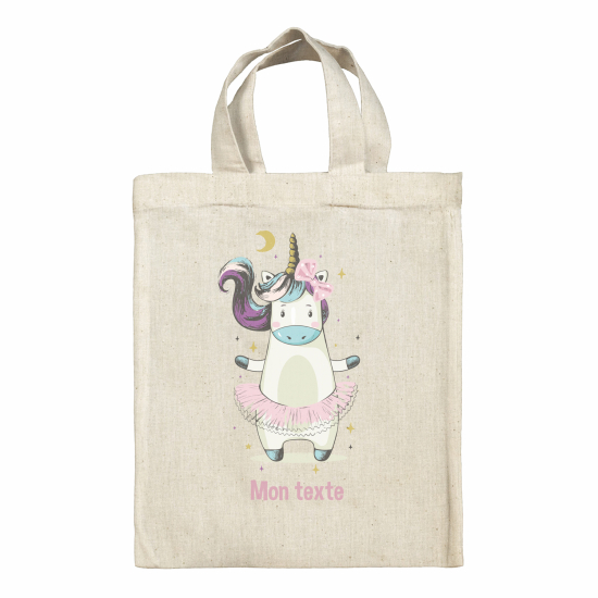 Borsa tote bag personalizzata - Ballerina unicorno