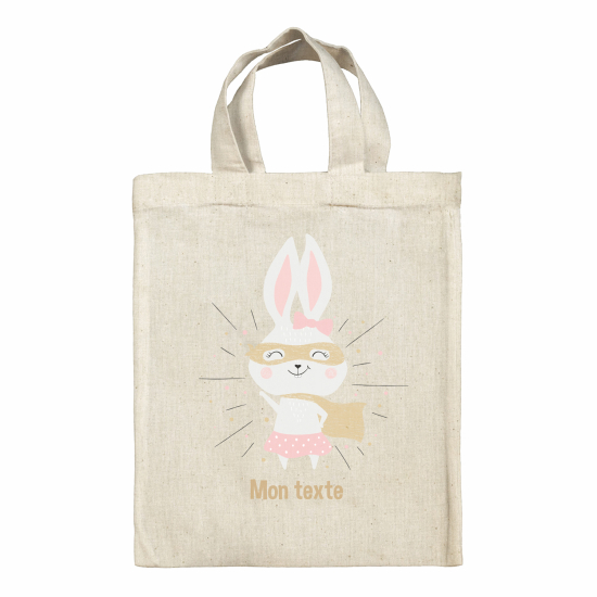 Borsa tote bag personalizzata - Coniglio supereroe