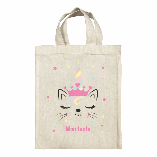 Borsa tote bag personalizzata - Gatto unicorno