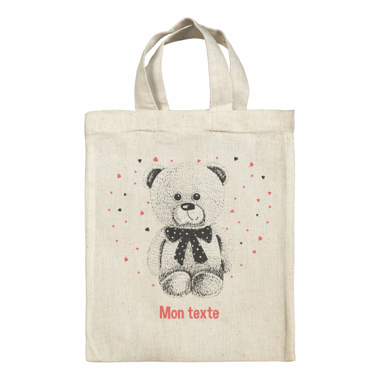 Borsa tote bag personalizzata - Orsetto cuori
