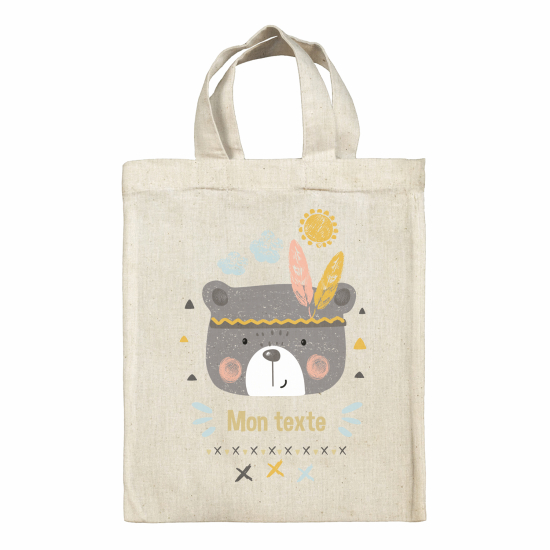 Borsa tote bag personalizzata - Orsetto indiano