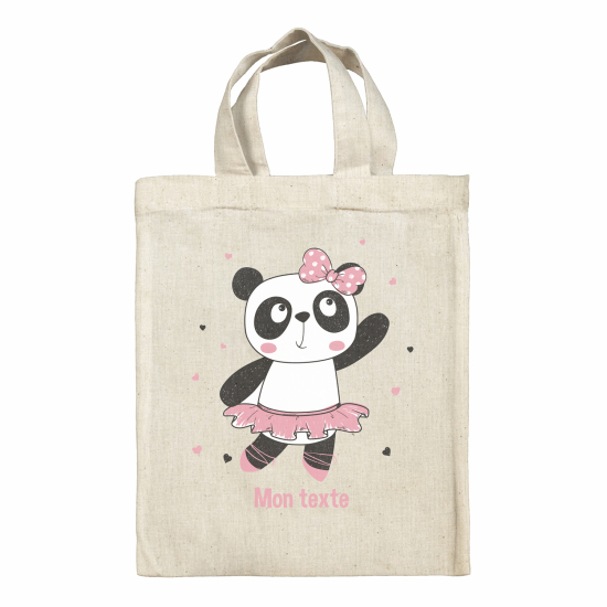 Borsa tote bag personalizzata - Panda ballerina
