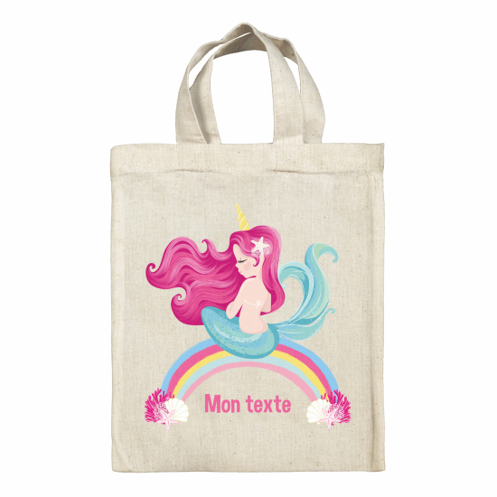 Borsa tote bag personalizzata - Sirena arcobaleno