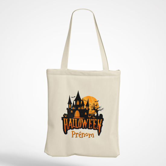 Borsa tote bag personalizzato - Castello di Halloween