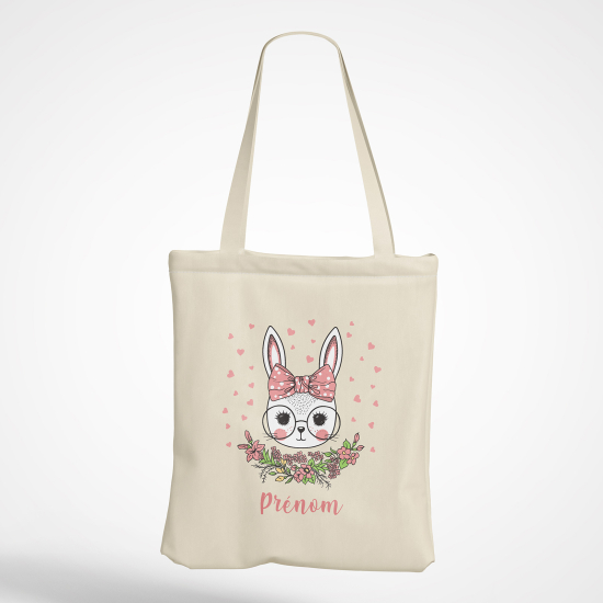 Borsa tote bag personalizzato - Conigli cuori