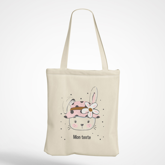 Borsa tote bag personalizzato - Coniglio cappello