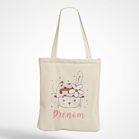 Borsa tote bag personalizzato - Coniglio cappello