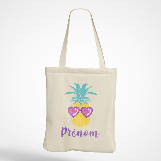Borsa tote bag personalizzato - Cuori di ananas