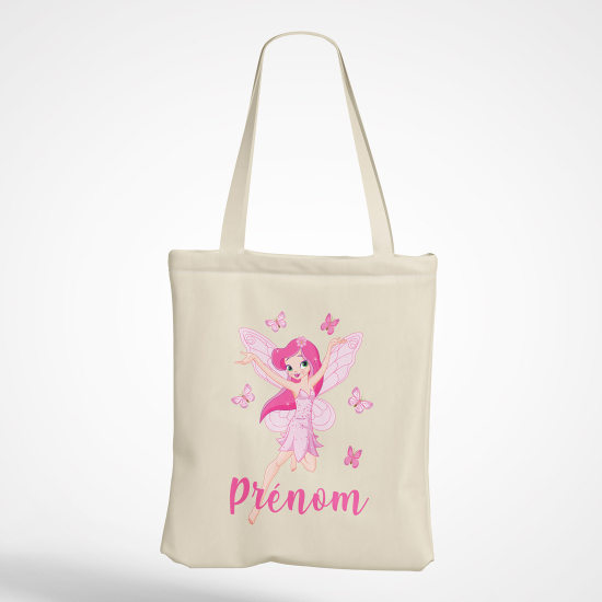 Borsa tote bag personalizzato - Fata farfalle