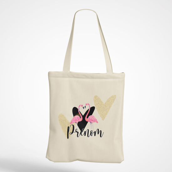 Borsa tote bag personalizzato - Fenicotteri rosa