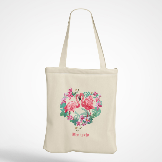 Borsa tote bag personalizzato - Fenicotteri rosa