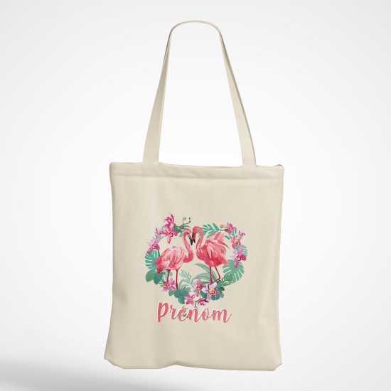 Borsa tote bag personalizzato - Fenicotteri rosa