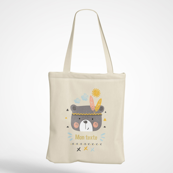Borsa tote bag personalizzato - Orsetto indiano
