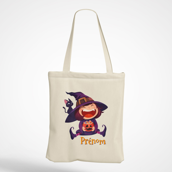 Borsa tote bag personalizzato - Piccola strega ragazza